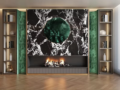 Light Luxury TV Background Wall Fireplace TV Cabinet Pendant Decoration Sofa Background Wall 3d model