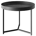 Modern Round Side Table With Black Marble Top And Metal Frame Design 3d model