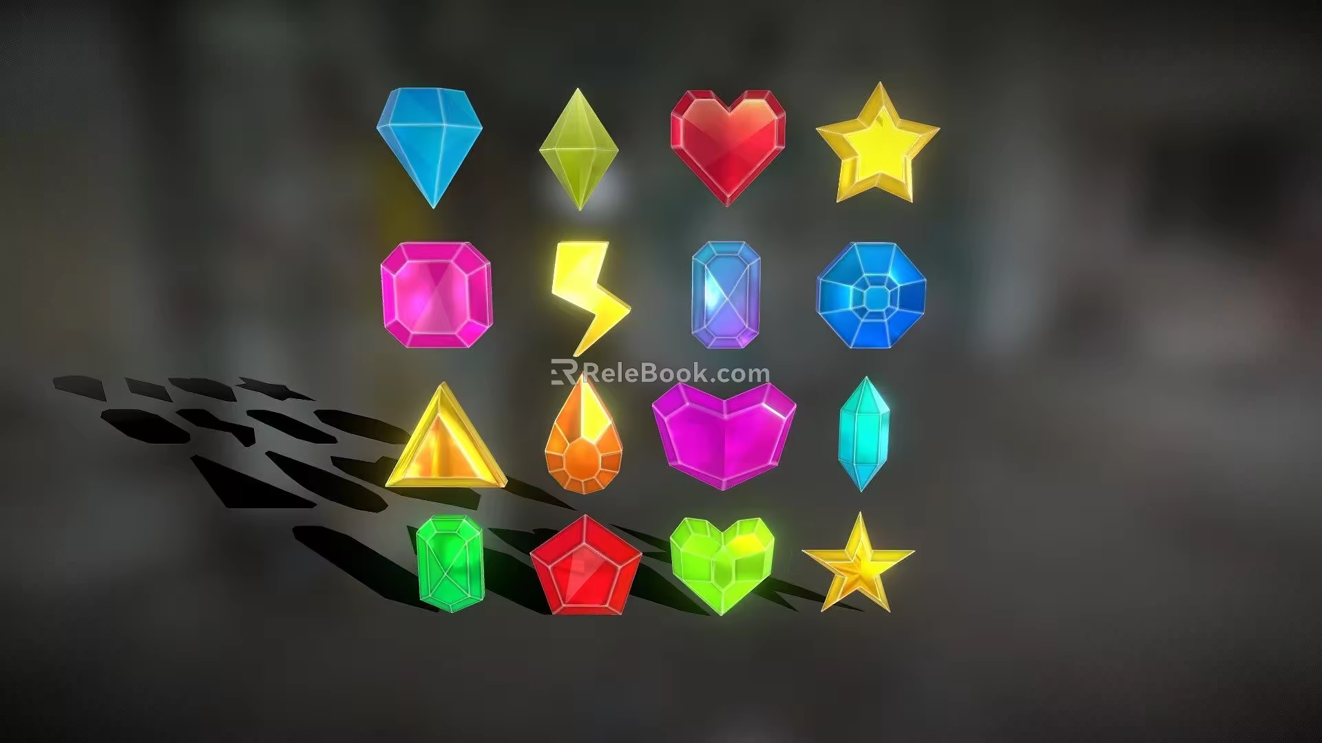 Crystal Gem Game Props 3d model