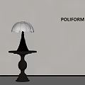 POLIFORM Modern Table Lamp With White Lampshade And Black Base 3d model
