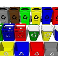 Public Facilities Colorful Recycling Bins for Waste Sorting with Different Symbols