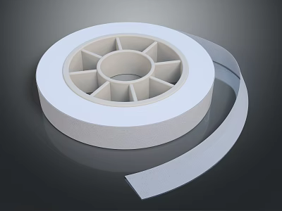 White Adhesive Tape Roll With Inner Radial Structure For Industrial Applications 3d model