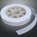 White Adhesive Tape Roll With Inner Radial Structure For Industrial Applications 3d model