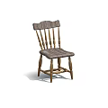 Solid Wood Single Chair With Slatted Backrest And Comfortable Wooden Seat Design