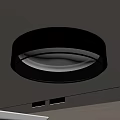Modern Ceiling Design With Round Light Fixture Black Frame And Warm Illumination 3d model