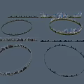Detailed Panoramic Circular Urban Landscape With City Skyline And Greenery