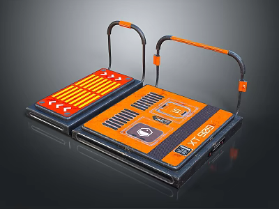 Portable Orange And Black Equipment With Handles Control Panels Buttons And Indicators 3d model