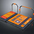 Portable Orange And Black Equipment With Handles Control Panels Buttons And Indicators
