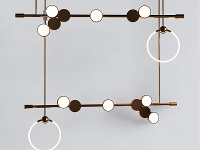 Elegant Modern Chandelier With Circular Rings And Metal Frame Details 3d model