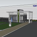 TDK Office Building Exterior With Modern Architecture And Landscaped Entrance Area