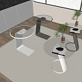 Modern Minimalist Coffee Tables With Glass Tops White And Gray Frames With Plants And Books