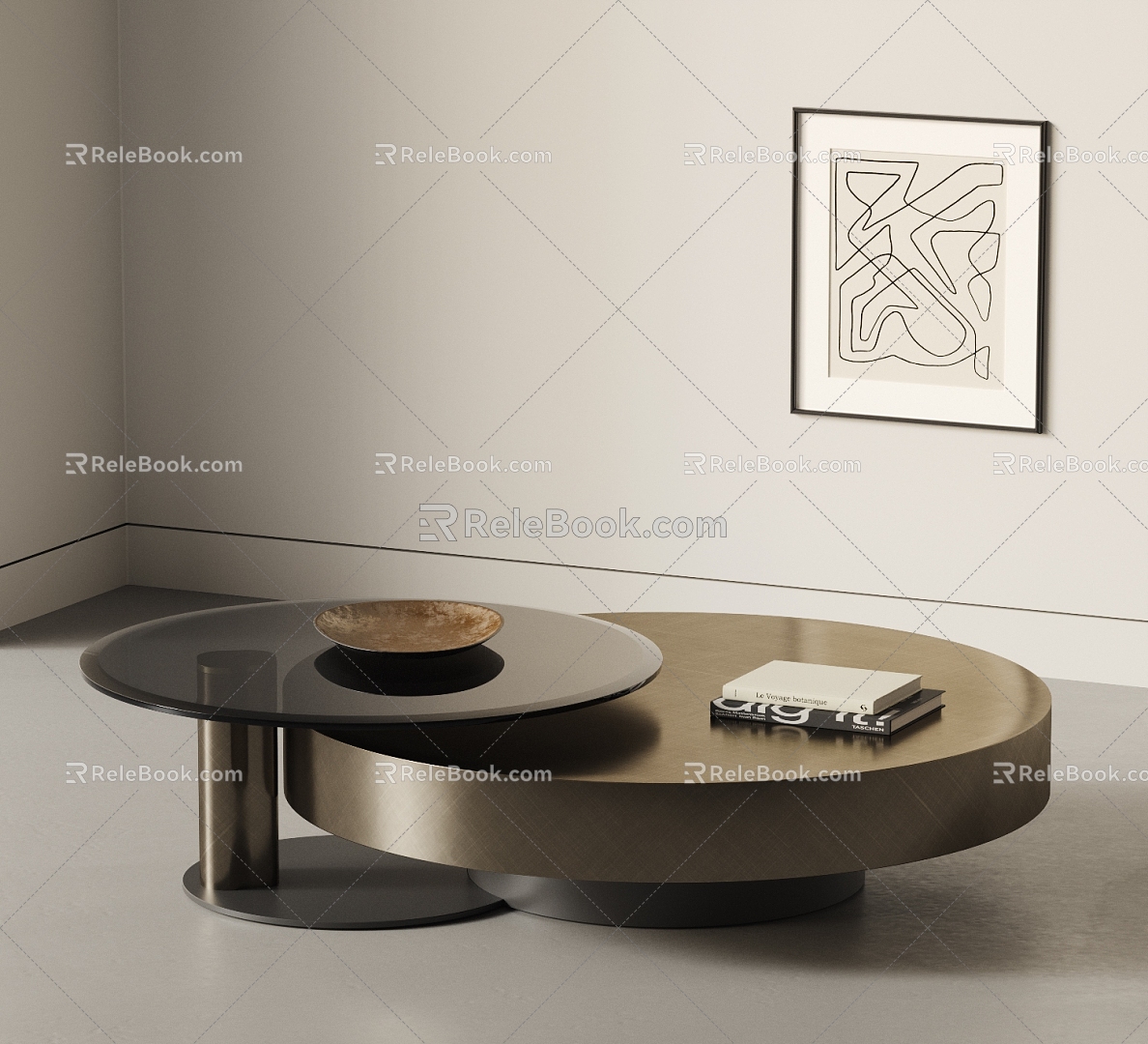 Modern Metal Coffee Table Round Coffee Table Metal Coffee Table 3d model