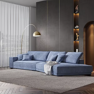 Modern Minimalist Living Room Multi-Person Sofa Budapest Sofa Corner Sofa baxter Three-Person Sofa 3d model
