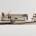 Quiet Sofa Tea Table Combination Sofa Coffee Table 3d model
