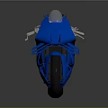 Blue Sport Motorcycle With Sleek Body Design On Grey Background