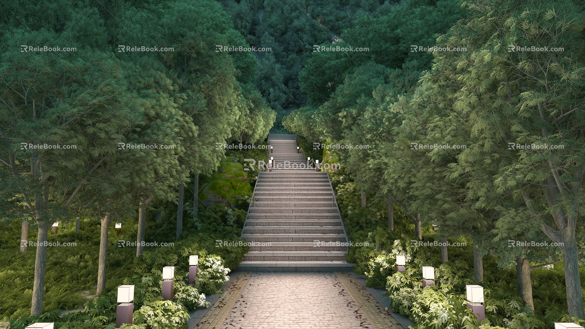 Modern Scenic Forest Path 3d model