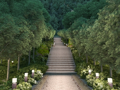 Modern Scenic Forest Path 3d model