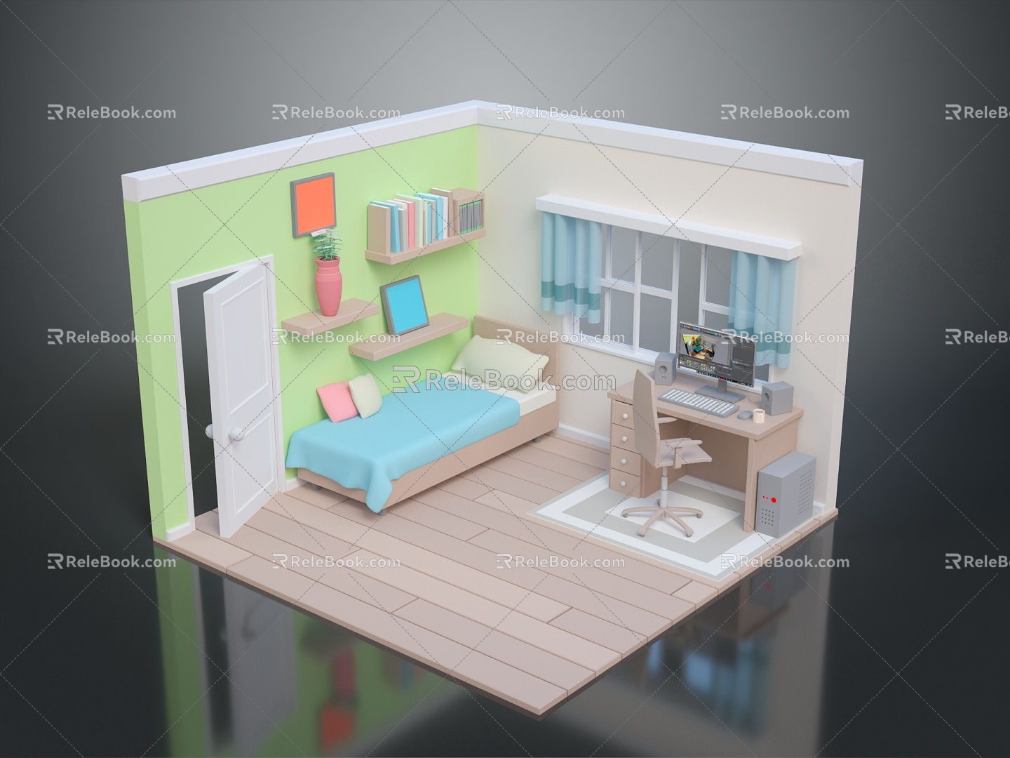 Cartoon Bedroom Cartoon Room Game Bedroom Children Bedroom Bedroom Creative Bedroom Animation Bedroom 3d model