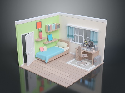 Cartoon Bedroom Cartoon Room Game Bedroom Children Bedroom Creative Bedroom Animation Bedroom 3d model