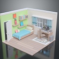 Cartoon Bedroom Cartoon Room Game Bedroom Children Bedroom Bedroom Creative Bedroom Animation Bedroom 3d model