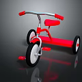 Children Red Tricycle with Stable Wheels and Comfortable Seat for Play