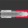 Red and White Fire Truck with Ladder and Reflective Surface in 3D Render
