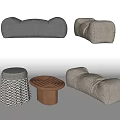 Modern Sofa Stool Bed End Stool Low Stool Shoe Stool Fabric Sofa Lazy Sofa Casual Stool 3d model