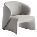 Modern Beige Upholstered Leisure Chair With Curved Backrest Comfortable Seat And Sturdy Base