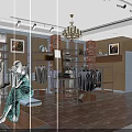Stylish Modern Clothing Store Interior Design With Mannequins Clothing Display Racks And Exquisite Indoor Decorations