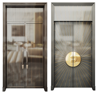 Light Luxury Double Door 3d model