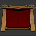 Luxurious Ornate Royal Chair Featuring Golden Frame Red Upholstery And Decorative Accents