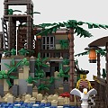 LEGO Toy Blocks Pirate Island Scene Plants Forest Trees Beach 3d model