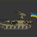 Armored Military Tank With Camouflage Pattern Tracked Chassis And Weapon System