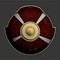 Medieval Knight Red Velvet Hat Featuring Golden Eagle Emblem White Trim And Tassels