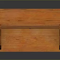 Orange Wooden Writing Desk With Open Top Shelves And Drawers