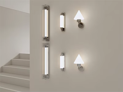 Elegant Modern Wall Sconces Decorative Lighting Mounted In Staircase Area For Home 3d model