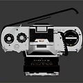 Klimon Retro Digital Camera With PRO Flash Accessory And Classic Lens Design 3d model