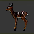 Realistic 3D Spotted Fawn Character With Brown Body Black Hooves And Large Ears