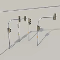 Road Infrastructure Featuring Various Traffic Light Designs For Urban Roads