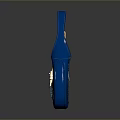 Stylish Blue Handbag With Shiny Material And Metallic Clasp Design