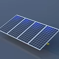 High Efficiency Solar Panel Module With Blue Photovoltaic Cells And White Frame 3d model