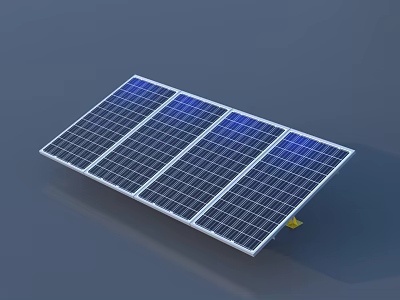 High Efficiency Solar Panel Module With Blue Photovoltaic Cells And White Frame 3d model