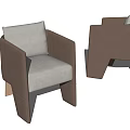 Modern Single Sofa Design With Brown Upholstery White Cushion And Wooden Legs
