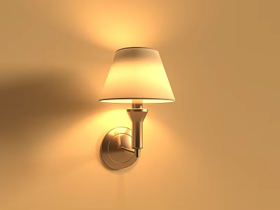 Modern Wall Mounted Lamp With White Lampshade And Warm Lighting For Home Interior 3d model