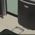 Multiple Black Suitcases With Various Styles Telescopic Handles And Wheels Placed Against Wall