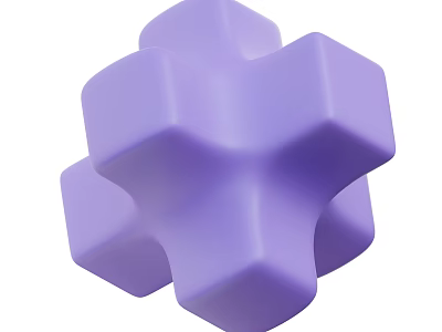 Modern Purple Geometric Ornament Set with Minimalist Design for Home Decor 3d model