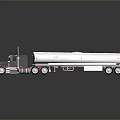 Black Cab White Tanker Truck With Multiple Wheels On Gray Background Showcasing Reflection Effect