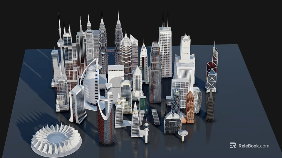 Modern Skyscraper Model Collection With Diverse Architectural Designs And Structures 3d model