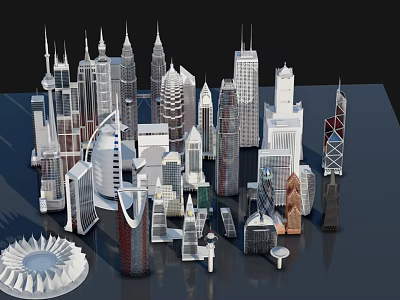 Modern Skyscraper Model Collection With Diverse Architectural Designs And Structures 3d model