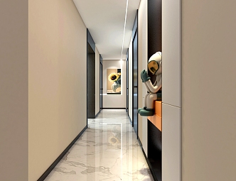 Modern aisle corridor 3d model